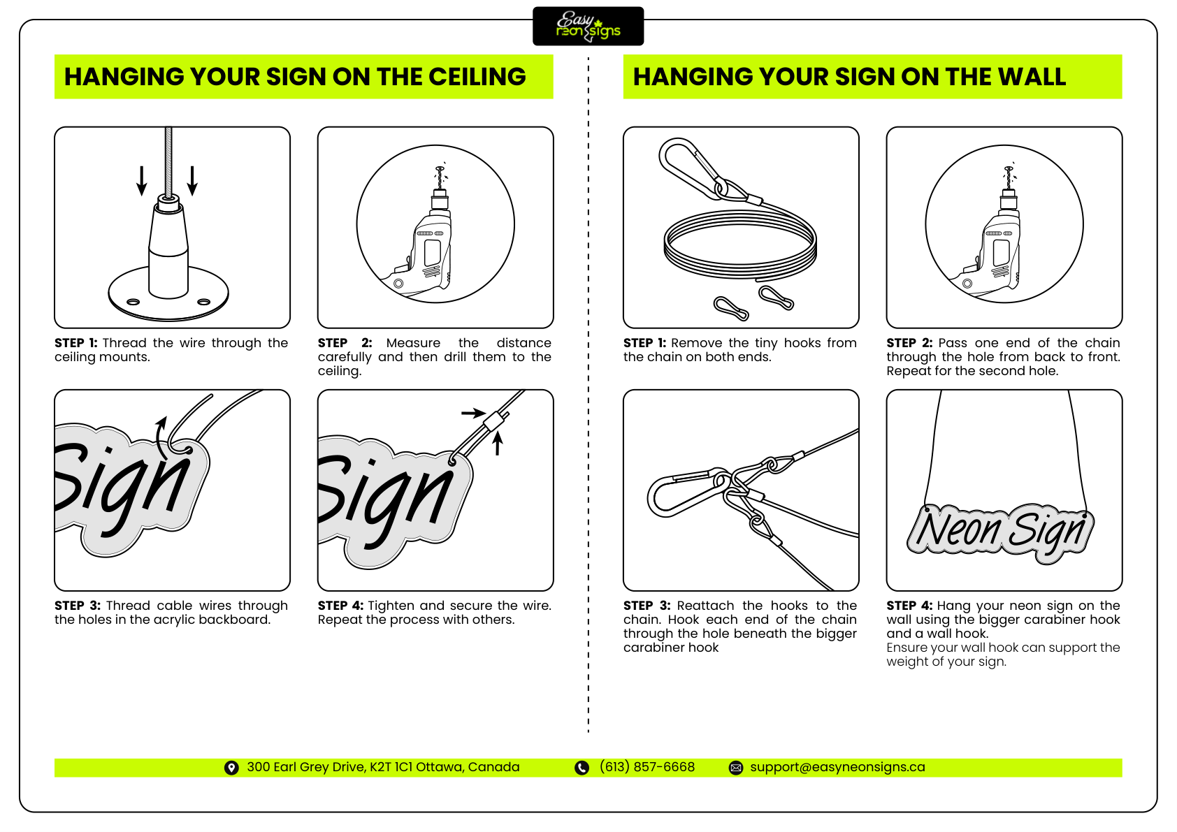 Step 2: Hanging Your Sign - Installation Instructions
