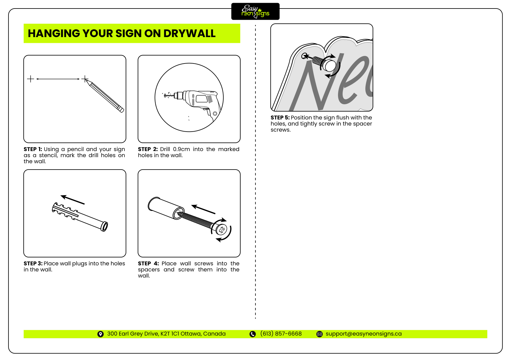 Step 3: Hanging Your Sign - Installation Instructions